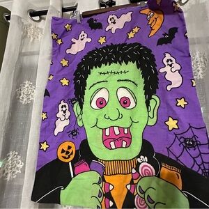Vintage 90s Halloween Frankenstein Glow in the Dark Trick or Treat Pillowcase